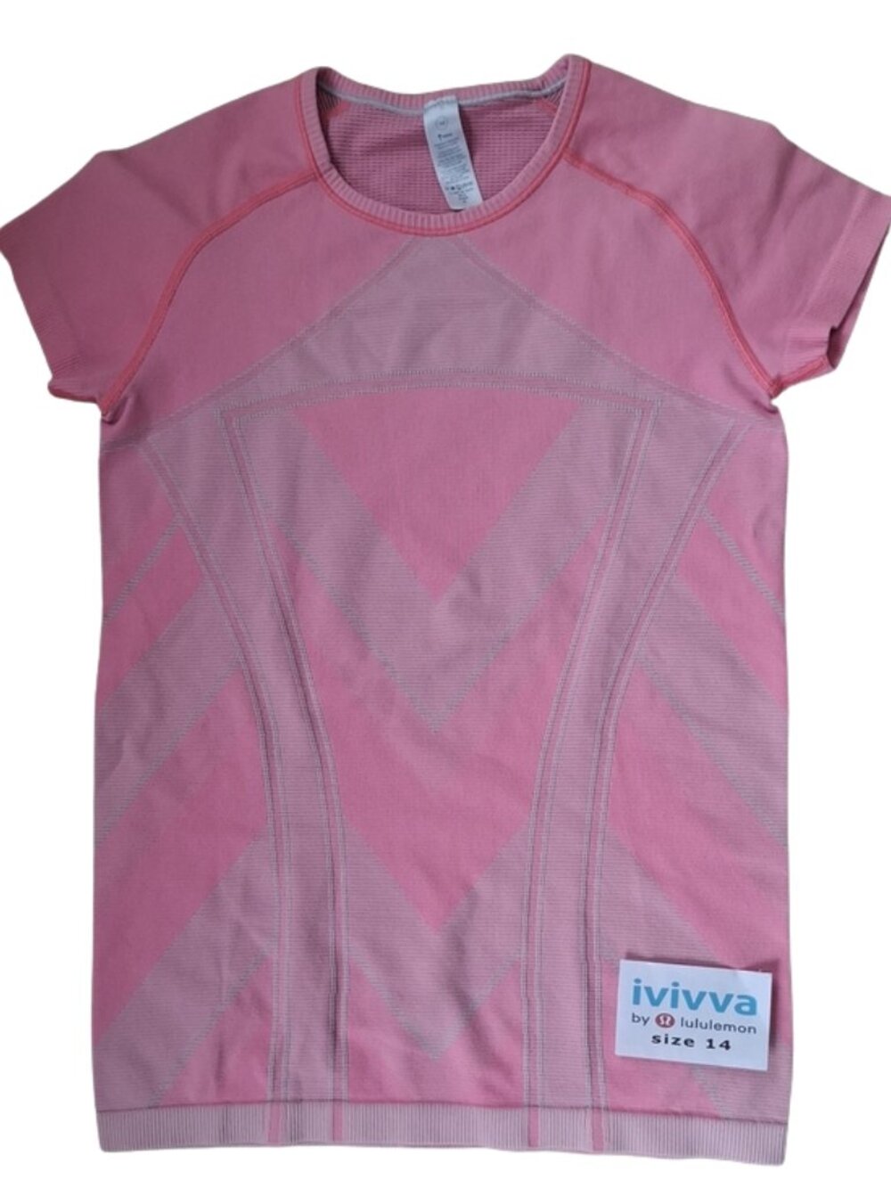 Ivivva Girl by Lululemon 🍋 Fly Tech t-shirt short sleeve pink size 14